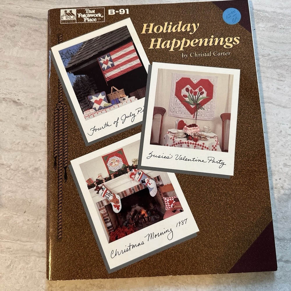 Holiday Happenings Cristal Carter Quilting Book Vintage 1987 Paperback